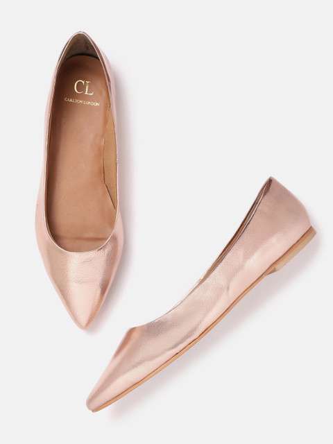 

Carlton London Women Rose Gold Solid Ballerinas Flats
