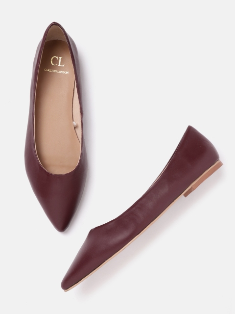 

Carlton London Women Maroon Solid Ballerinas Flats, Brown