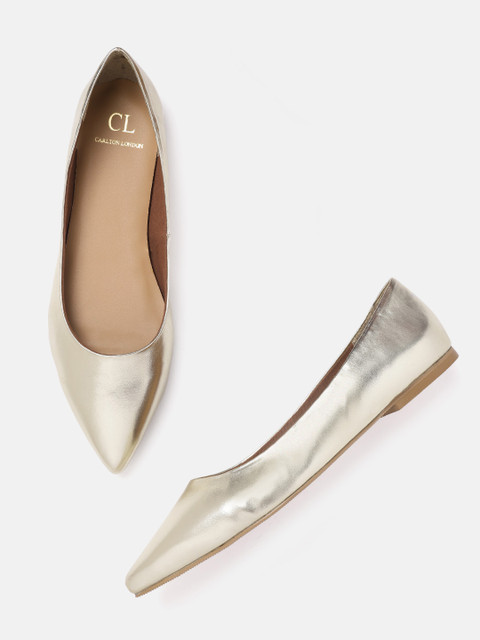 

Carlton London Women Gold-Toned Solid Ballerinas Flats