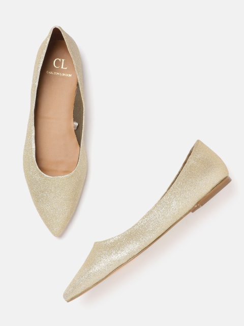 

Carlton London Women Gold-Toned Shimmer Ballerinas