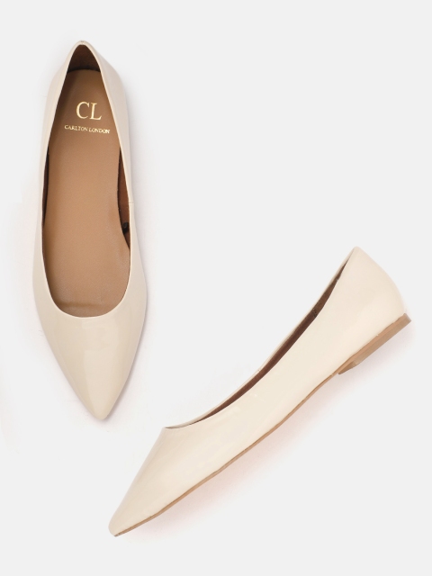 

Carlton London Women Cream-Coloured Solid Ballerinas