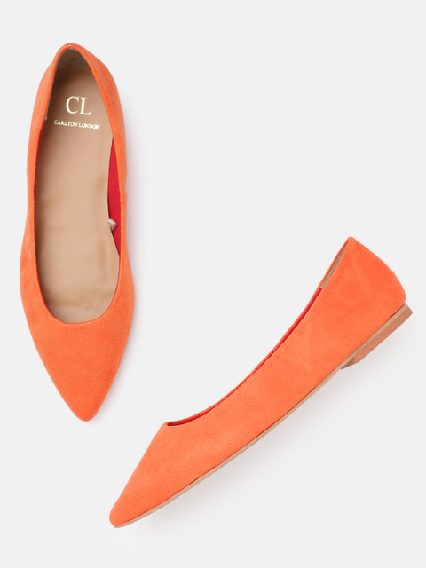 

Carlton London Women Orange Solid Ballerinas