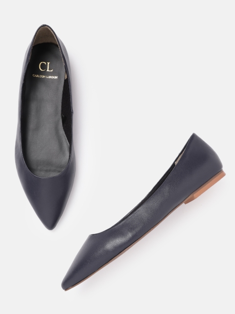 

Carlton London Women Navy Blue Solid Ballerinas