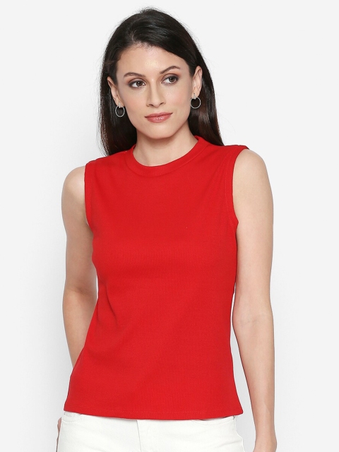 

People Women Red Solid Regular Top