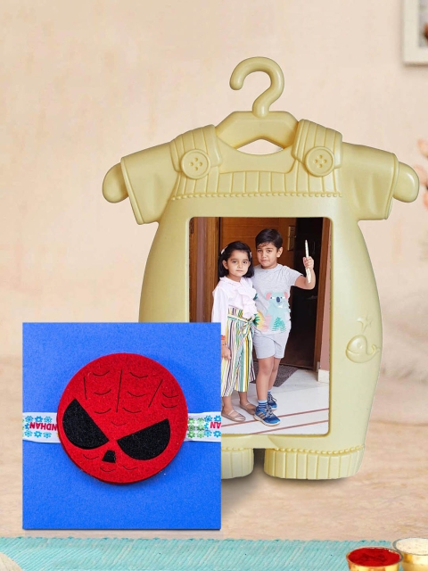 

TIED RIBBONS Boys Multicoloured Spiderman Rakhi with Photo Frame Gift Set, Multi