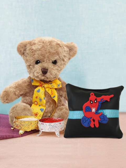 

TIED RIBBONS Kids Multicoloured Spiderman Rakhi with Teddy Bear Gift Set, Multi