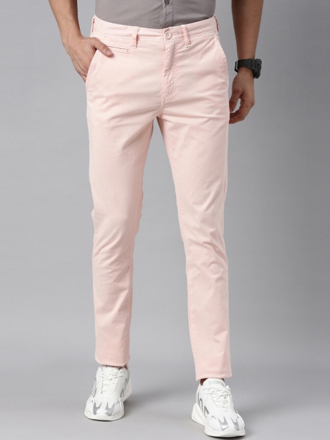 

Breakbounce Men Pink Skinny Fit Low-Rise Trousers