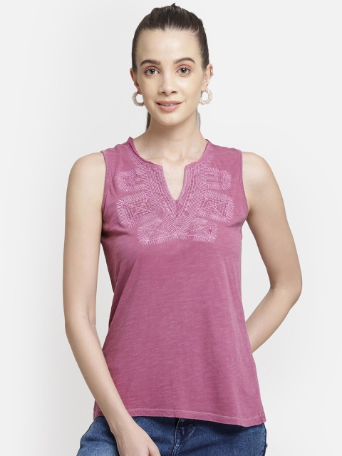 

Aditi Wasan Women Pink Embroidered Regular Top