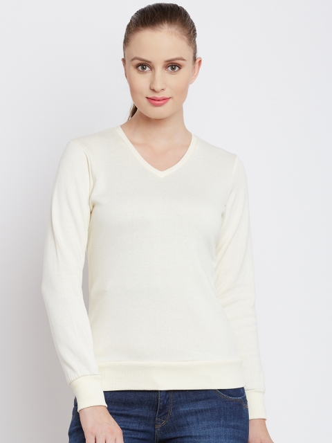 

Fort Collins Women Cream-Coloured Solid Sweater