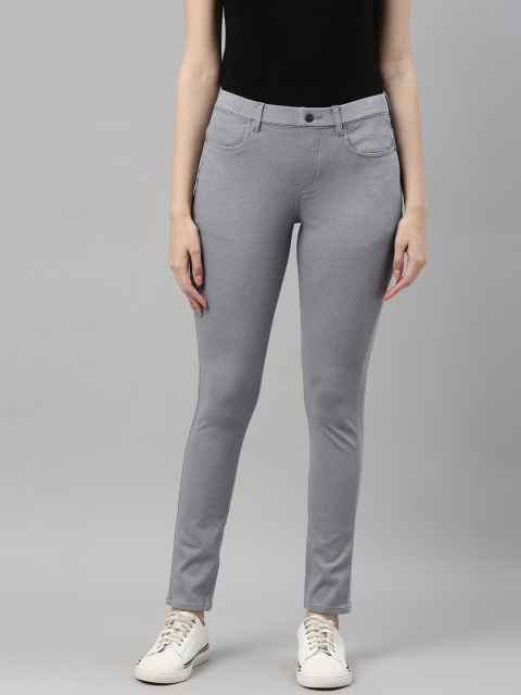 

Go Colors Women Grey Checked Slim-Fit Jeggings