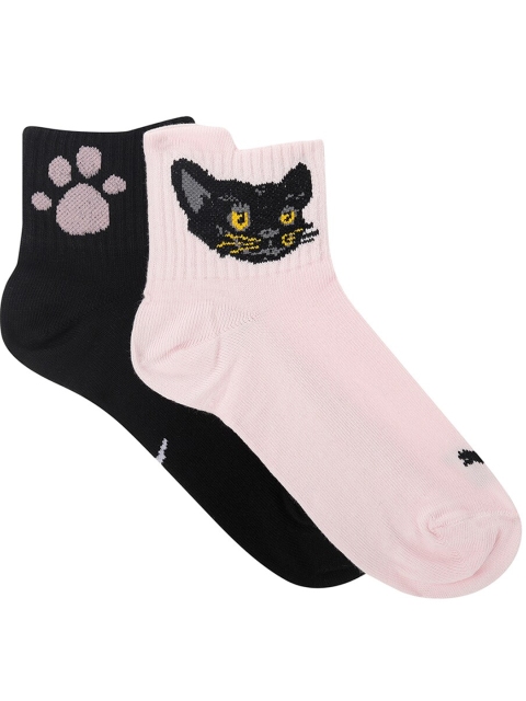 

Puma Girls Black & Pink Set of 2 Mini Paws Socks