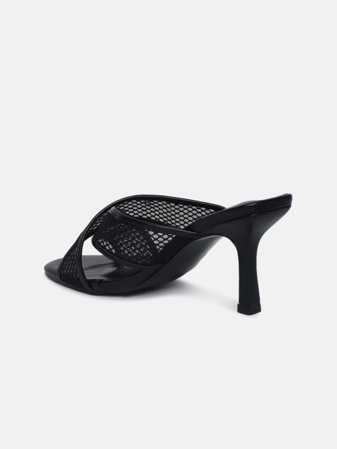 

shoexpress Black Embellished Suede Sandals