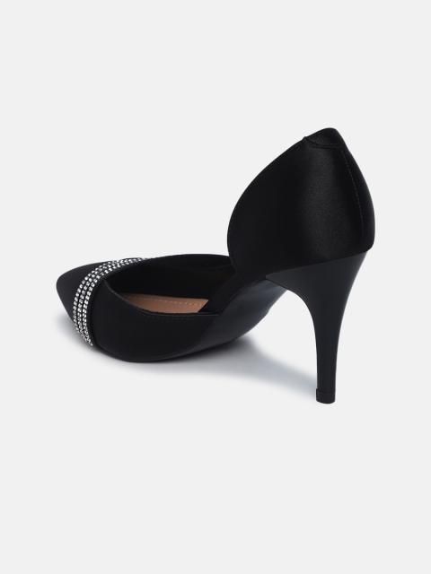 

shoexpress Black Suede Embellished Stiletto Heels