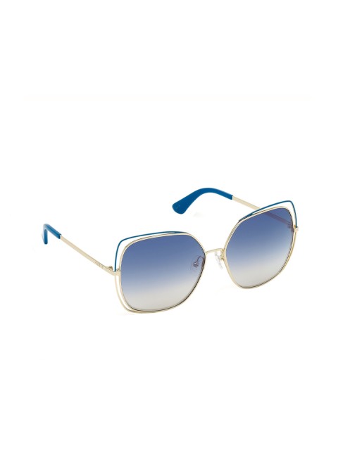 

GUESS Women Blue Lens & Gold-Toned Butterfly Sunglasses with UV Protected Lens