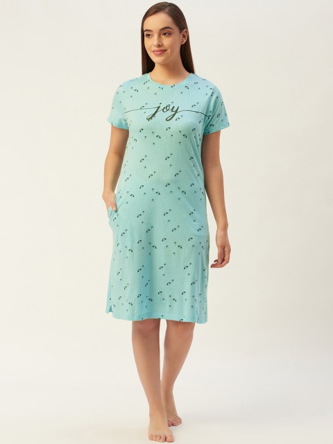 

Sweet Dreams Blue Pure Cotton Printed Nightdress