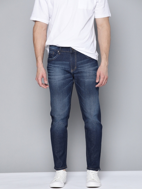 

Mast & Harbour Men Navy Blue Slim Tapered Fit Light Fade Stretchable Jeans