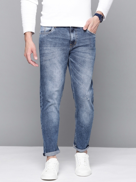 

Mast & Harbour Men Blue Low Distress Light Fade Stretchable Jeans