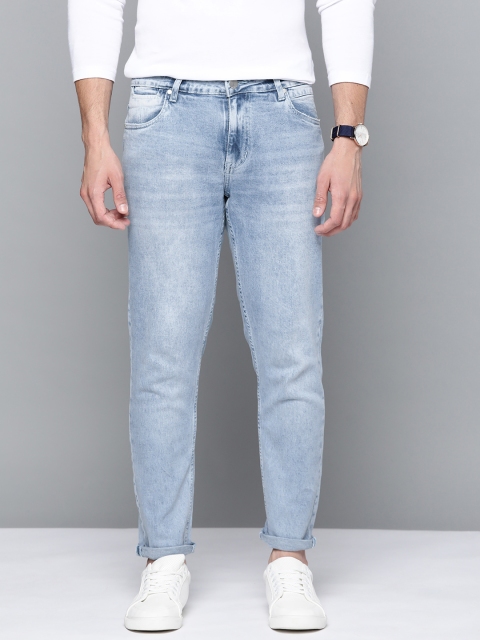 

Mast & Harbour Men Blue Carrot Fit Light Fade Stretchable Jeans