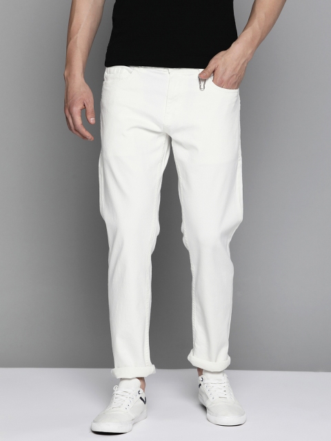 

Mast & Harbour Men White Solid Slim Tapered Fit Stretchable Jeans
