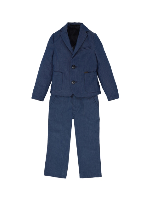

Allen Solly Junior Boys Navy Blue Solid Single-Breasted Two-Piece Casual Suit