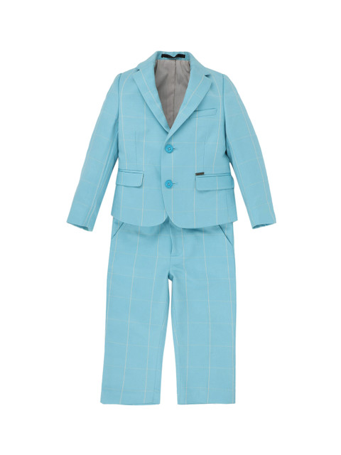 

Allen Solly Junior Boys Blue & White Checked Single-Breasted Two-Piece Suit
