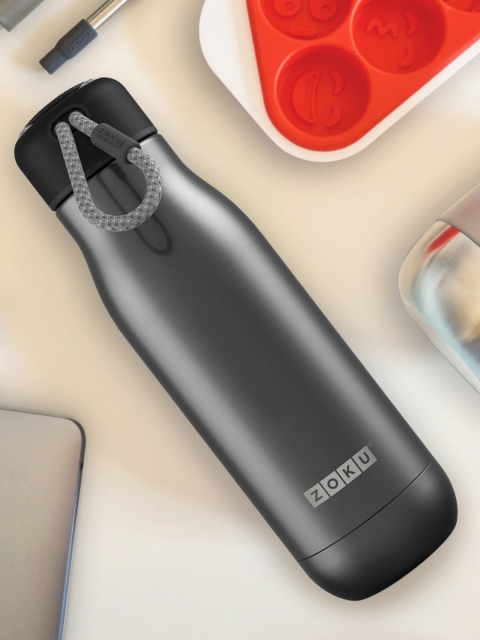 

ZOKU Grey Solid Gunmetal Stainless Steel Water Bottle