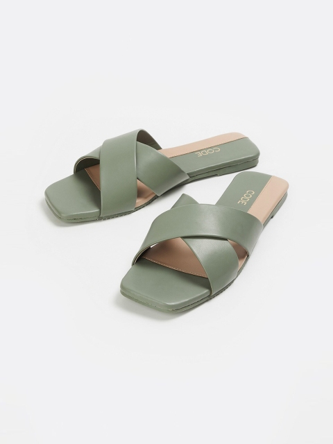 

CODE by Lifestyle Women Green Open Toe Flats