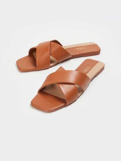 

CODE by Lifestyle Women Tan Open Toe Flats