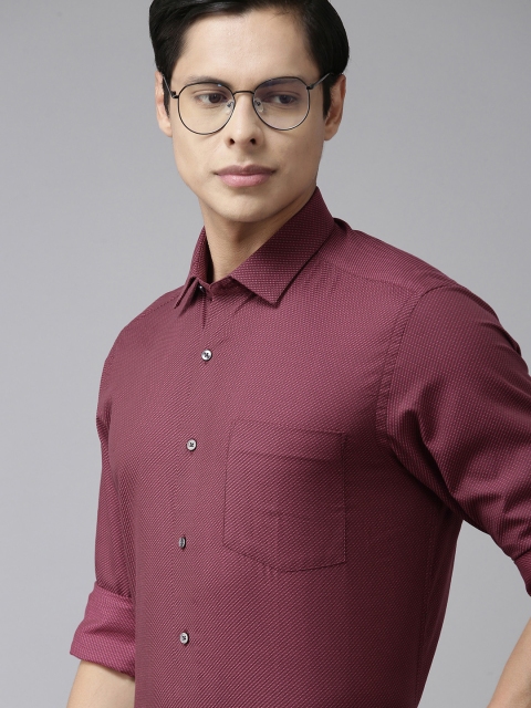 

Arrow Men Purple Cotton Self-Design Formal Shirt