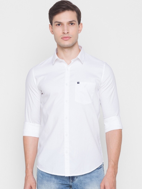 

SPYKAR Men White Slim Fit Opaque Casual Shirt