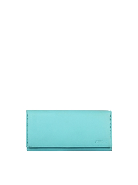 

Aditi Wasan Women Turquoise Blue Leather Two Fold Wallet