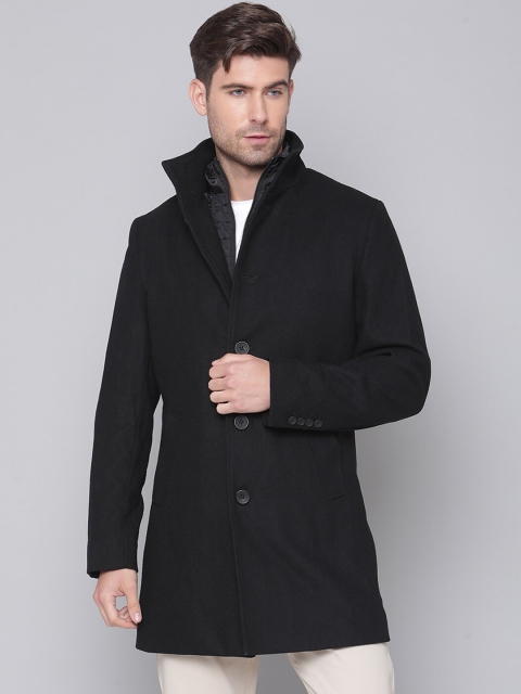 

Bruun & Stengade Men Black Solid Overcoat