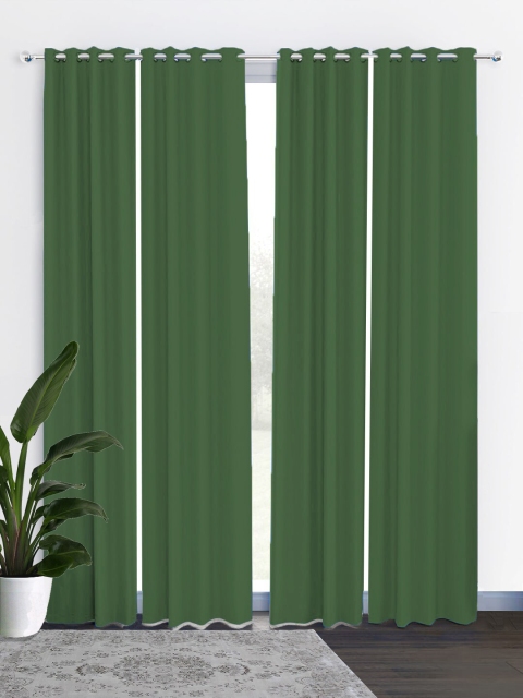 

HOUZZCODE Green Set of 4 Black Out Door Curtain
