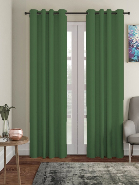 

HOUZZCODE Green Single Black Out Door Curtain