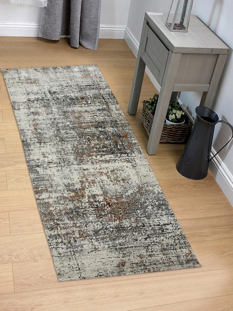 

OBSESSIONS Grey Printed Feyruz Floor Runner