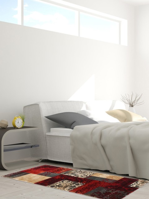 

OBSESSIONS Grey & Maroon Printed Bella Runner