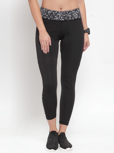

Boston Club Women Black & White Printed Training & Gym Skinny-Fit Tights