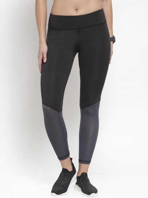 

Boston Club Women Black & Grey Colorblocked Skinny-Fit Tights
