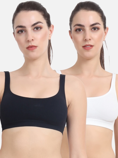 

Beau Design Pack Of 2 Black & White Workout Bra-PCBD-SB-BK-WH