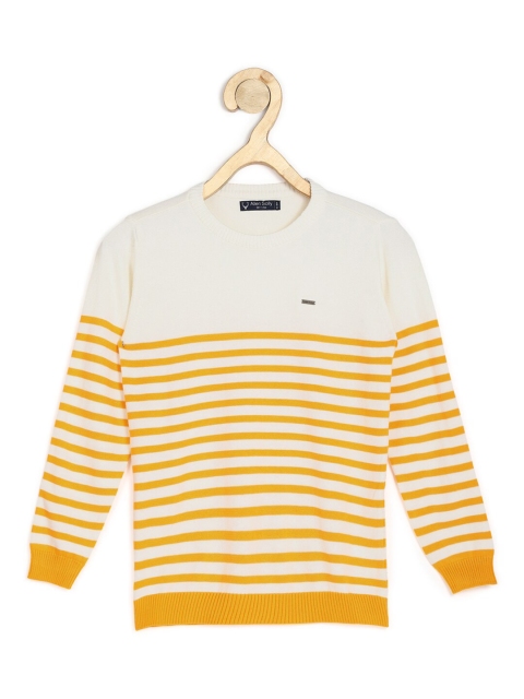 

Allen Solly Junior Boys Yellow & White Striped Sweater