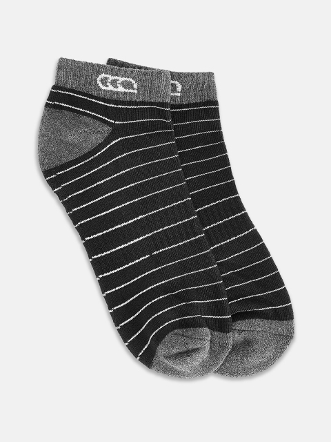 

Ajile by Pantaloons Men Black & White Striped Ankle-Length Socks