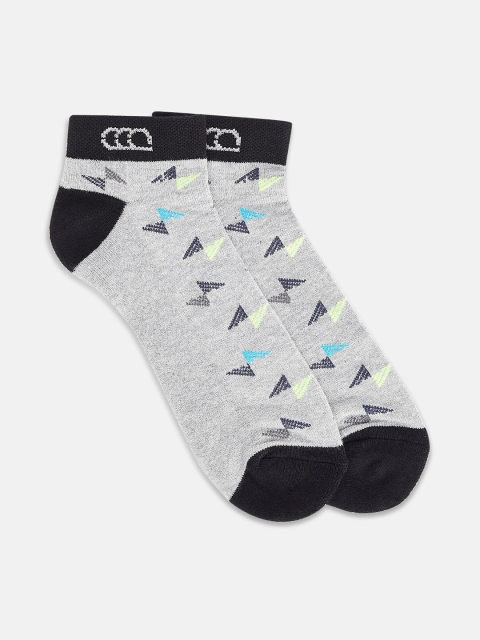 

Ajile by Pantaloons Men Grey & Navy Blue Patterned Ankle-Length Socks