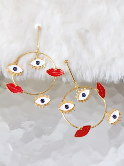

Bellofox Gold Plated Red Quirky Drop Earrings