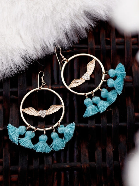 

Bellofox Sea Green Gold Plated Contemporary Drop Earrings