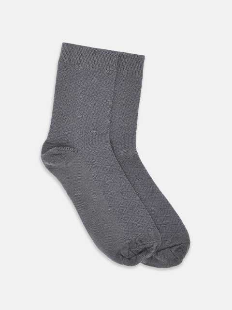 

RICHARD PARKER by Pantaloons Men Grey Patterned Crew-Length Socks