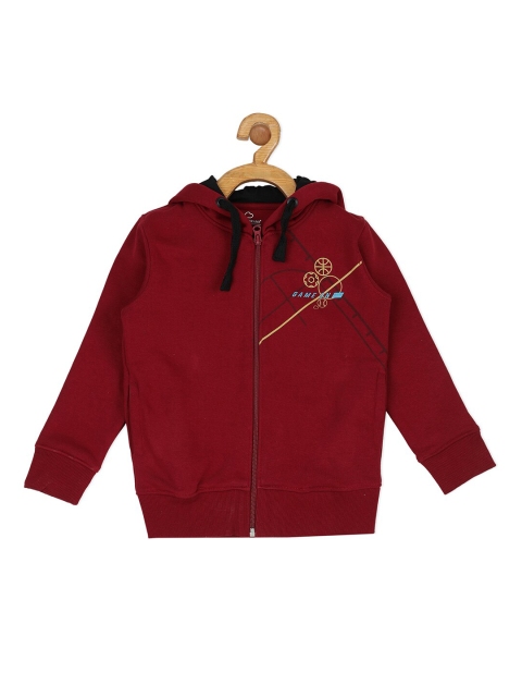 

Sweet Dreams Boys Burgundy Solid Hooded Tracksuit