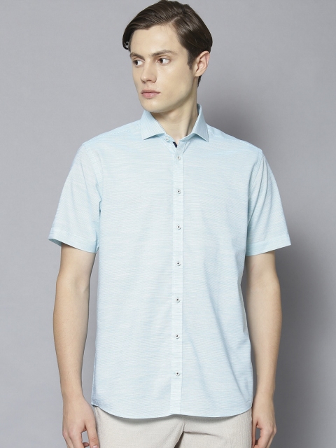 

Bruun & Stengade Men Sea Green Slim Fit Opaque Striped Casual Shirt