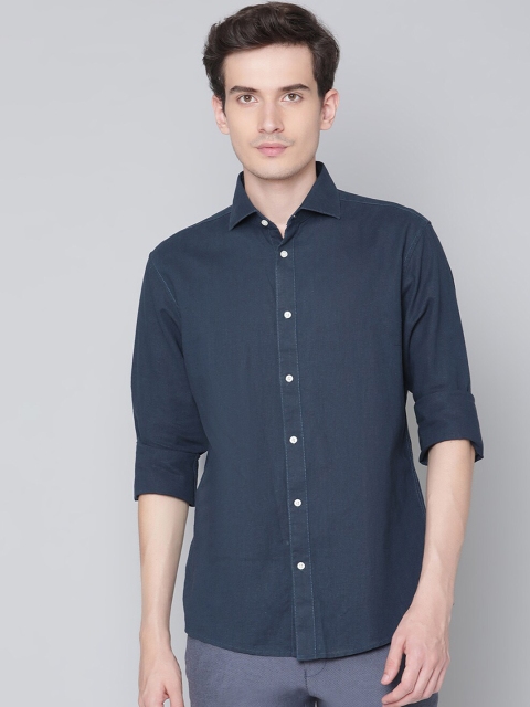 

Bruun & Stengade Men Navy Blue Slim Fit Opaque Casual Shirt
