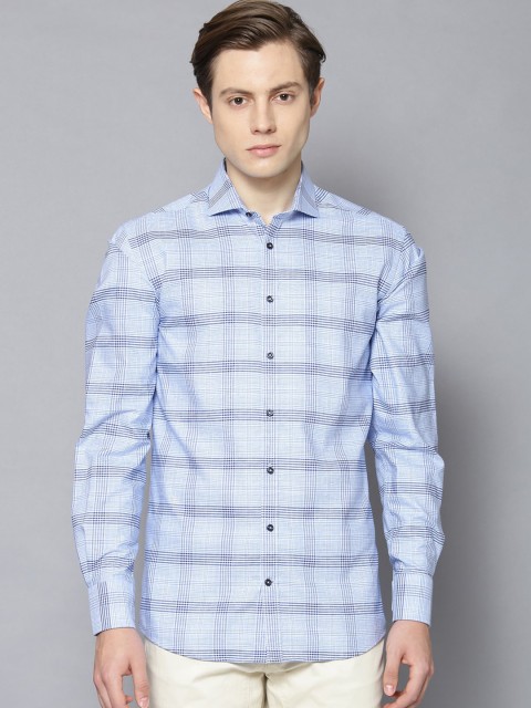 

Bruun & Stengade Men Blue Slim Fit Opaque Checked Casual Shirt