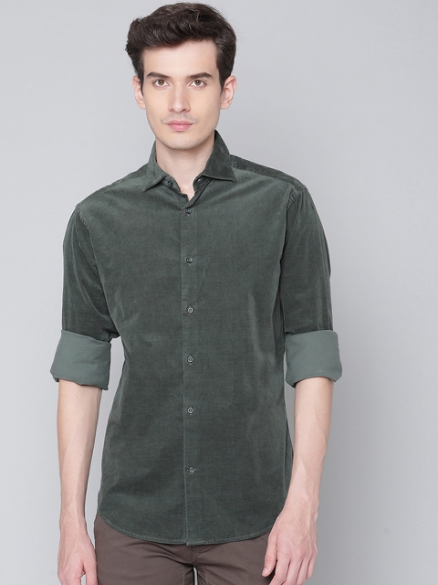 

Bruun & Stengade Men Olive Green Slim Fit Opaque Printed Casual Shirt